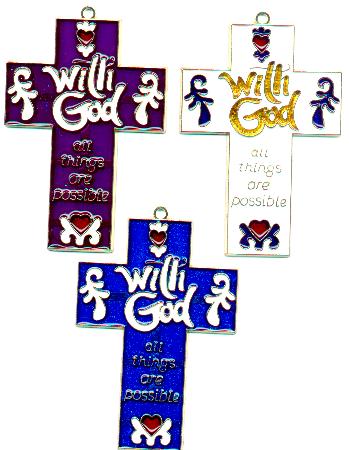 Cross With God All Things are Possible Suncatcher (Pack of 6)