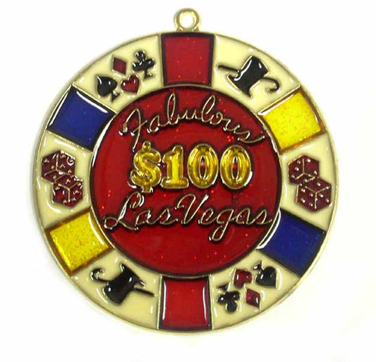 Las Vegas $100 Chip Suncatcher (Pack of 6)