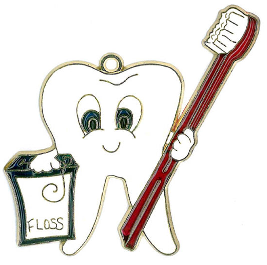 Tooth w/Brush Suncatcher (Pack of 6)