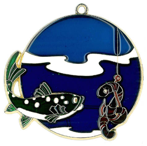 Fish with Worm Suncatcher (Pack of 6)