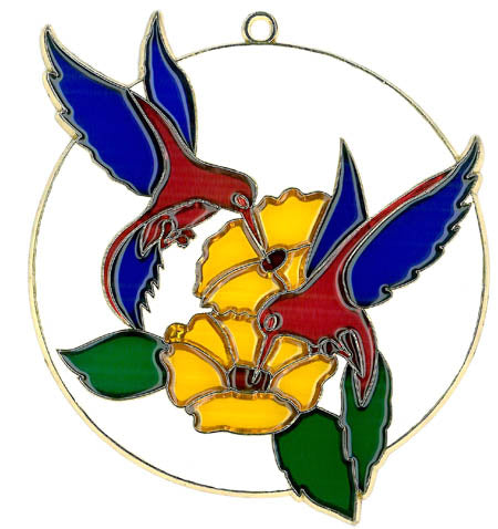 Hummingbirds In Circle Suncatcher (Pack of 6)