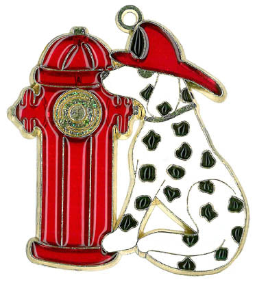 Firedog with Hydrant Suncatcher (Pack of 6)