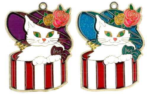 Cat in Hat Box Suncatcher (Pack of 6)